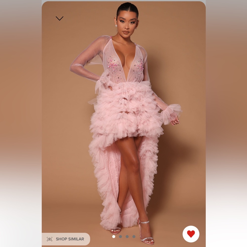 Tulle High Low Dress-Pink